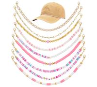 PH PandaHall 9pz Catene per Cappelli Decorazioni per Cappelli in Oro Rosa All'Ingrosso 26~27cm Ciondoli per Cappello per Berretti Gite in Spiaggia Feste Abiti Quotidiani Festival Musicali Fai Da Te
