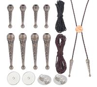 PH PandaHall Argento Tibetano Bolo Tie 5 m Cordoncini Bolo Tie Bolo Tips Tappi Terminali di Ricambio Fibbia Kit di Ricerca di Moda per Realizzare Diametro Interno Artigianato Fai-Da-Te