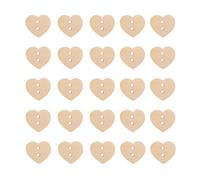 PH PandaHall Bottoni a Forma Cuore, 2 Fori, Bottoni in Legno, Burlywood, Circa 13mm di Lunghezza, 15mm di Larghezza, 100PCS/ Scatola