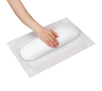 PH PandaHall Bracciolo bianco per manicure, cuscino per manicure, poggiabraccia in pelle, supporto da tavolo per nail art, con tappetino per unghie, manicure, saloni, manicure, accessori artistici, 1