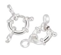 PH PandaHall Chiusure ad Anello a Molla in Argento 925, 2 pezzi Gioielli Spring Clasps 10mm Gioielli Link Connectors Round Close Ring Clasp Findings per La Creazione di Gioielli Fai Da Te