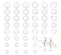 PH PandaHall Ciondoli A Forma di Globo di Vetro Misura 8, Mini Globo Vuoto Doppio Foro Desiderio Vetro Soffiato Perline di Cristallo Copertura A Cupola Palla Charms per Gioielli Fai Da Te Craft Making
