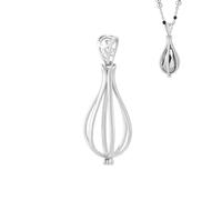 PH PandaHall Ciondolo Gabbia in Argento Sterling 925 Gabbie per Pietre Ciondoli, Pendente a Forma di Goccia Intrecciata per Perle Perline Creazione di Gioielli Fai Da Te