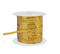 PH PandaHall Circa 100 Yards/Roll Flat Round Dorato AB-Color di plastica Paillette Perline di Paillettes Rotolo Ornamento Accessori per la Decorazione Fai da Te 6mm