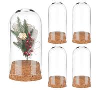 PH PandaHall Cloche a Cupola con Display in Vetro da 4 Pezzi, Mini Campana per Fiori, Decorazioni Natalizie per la Casa, 3.7x7.8cm