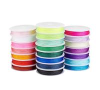 PH PandaHall Cordino in Nylon per Braccialetti Cordino per Perline in Nylon Da 1mm, 22 Colori Cinese Nodo Corda Intrecciata Filo di Nylon per La Creazione di Gioielli, 240 Iarde