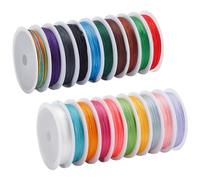 PH PandaHall Cordoncino intrecciato per perline, 200 m, 20 colori, 0,3 mm, per nodi cinesi, braccialetti dell'amicizia, portachiavi, cordini e perline