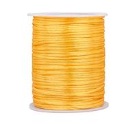 PH PandaHall Cordone di Raso A Coda di Topo Da 2 mm, 100 m/106 Yards Filo di Kumihimo Dorato Artigianato di Natale Stringa di Seta Trim Bordare String Cordoncini per Dream Catcher Capelli Treccia Nodo
