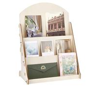 PH PandaHall Espositore per Biglietti D'Auguri Espositore per Cartoline in Legno, 3 Livelli Espositori per Adesivi Venditori Organizzatore di Cartoline Espositori per Brochure Multiuso, 40x24x57cm