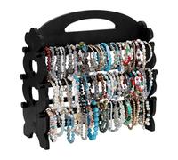 PH PandaHall Espositore per braccialetti a 3 livelli, in legno, con 6 aste di supporto, per negozi, venditori, vetrine