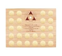 PH PandaHall Espositore per monete in legno di pino, può contenere 25 medaglioni di sobrietà, custodia per il recupero di trucioli, organizer per donne, uomini, collezionisti, medaglioni, regalo