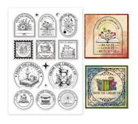 PH PandaHall From The Library Of Clear Stamp Timbro In Silicone Personalizzato per Libri Timbro In Gomma per Scaffali per Biglietti Da Biblioteca Creazione di Scrapbooking Foto Decorazione 16x11cm