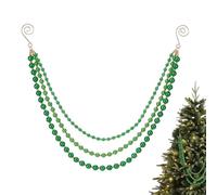 PH PandaHall Ghirlanda di perle verdi, lunghezza 50 cm | Decorazione per albero di Natale da appendere, 6/8/10 mm, con perle rotonde, decorazione con gancio, per Natale, festività