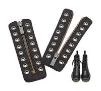 PH PandaHall Inserti con Cerniera per Anfibi Cerniera per Stivali Scarpe, 8 Occhielli Inserti con Cernieras per Stivali con Lacci in Pelle per Scarpe da Ginnastica Senza Lacci Fai Da Te, 15.7x5.5cm