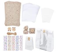 PH PandaHall Kit di Imballaggio per Sapone Fatto A Mano 30 Involucri di Sapone 10 Carta Da Imballaggio Oleata 12 Sacchetti di Carte 10 Fogli Carta Da Forno 10m Cavo di Iuta per Regali Matrimoni