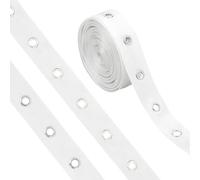 PH PandaHall Nastri in Twill con Occhielli 9.1m 26mm Nastri con Anelli per Occhielli Bianco Finiture con Occhiello In Metallo per Cucito Artigianato Corsetto Camicia Scarpe Abito Gonna, 6mm Foro