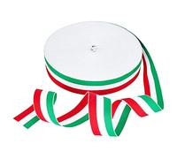 PH PandaHall Nastro a righe italiane, 45,7 m, nastro a righe italiane, rosso bianco verde, 30 mm, artigianale nastro a strisce patriottiche colorato Deco Italiano per Natale, vacanze, capodanno,