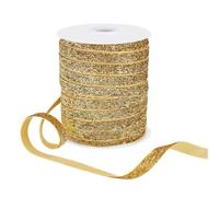 PH PandaHall Nastro Glitterato Metallizzato 45.7 m, Nastro Natalizio A Faccia Singola con Nastro Dorato Scintillante per La Decorazione di Ghirlande Da Regalo Corona, 10mm
