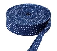PH PandaHall Nastro sbieco a pois da 22 m, larghezza 2,5 cm, nastro bias blu con pois bianchi, cinghia da cucito per artigianato, cucito, accessori per indumenti fai da te, fiocchi per capelli