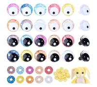 PH PandaHall Occhi di sicurezza grandi da 25 mm, 20 pezzi, occhi glitterati neri e bianchi, amigurumi, occhi di animali ripieni con rondelle, per burattini, orsacchiotti, fai da te, accessori per