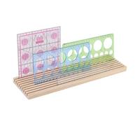 PH PandaHall Organizzatore per Righello per Quilting In Legno A 9 Slot Supporto per Righello Supporto per Righelli per Quilting 4mm Porta per Righelli con Griglia per Cucire, Burlywood, 38x10cm