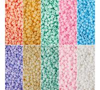PH PandaHall Pandahall - Perline in vetro 6/0 opache, 4 mm, 100 g, 4 mm, colore smerigliato, distanziatori rotondi, per fai da te, cucito e gioielli, 4 x 3 mm-6/0