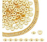 PH PandaHall Perline Distanziatrici Placcate Oro 18K,150pz 6mm Disco D'Oro Heishi Branelli Allentati In Ottone Piatto Rotondo Perline Dei Monili per Il Braccialetto FAI DA TE Rifornimenti Del Mestiere
