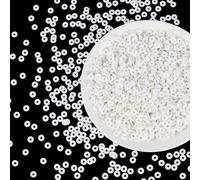 PH PandaHall Perline Piatte in Argilla, about 3040pcs 6mm Perline a Disco Bianco Piatte Rotonde Fatte a Mano in Pasta polimerica Perline per Orecchini hawaiani Girocollo cavigliera Collana Gioielli