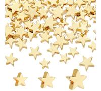 PH PandaHall Perline Stella D'Oro 18K 60 Pezzi Perline Stella Scintillante 3 Dimensioni Perline Distanziatrici A Lunga Durata Perline Stella In Ottone e Metallo per Collana Bracciale Orecchino