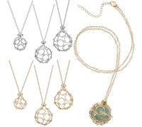 PH PandaHall Porta Collana di Cristallo in 2 Colori - 3 Misure Ciondolo con Gabbia Vuota Regolabile per la Creazione di Gioielli