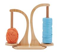 PH PandaHall Porta Gomitoli in Legno con 2 Perni, Portafilo per Uncinetto, Supporto per Filati, Organizzatore per Lana e Filo, Regalo per Amanti del Uncinetto e del Lavoro a Maglia