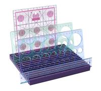 PH PandaHall Righello portaoggetti con 16 scomparti, 20 x 16,5 x 1,6 cm, in legno di pino, organizer per cucito, accessori per casa, ufficio, officina, tavolo, viola