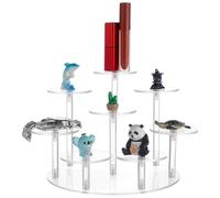 PH PandaHall Riser In Acrilico Espositore A 8 piano, Supporto per Alzate Trasparenti, Supporto per Alzate Rotonde In Acrilico Multilivello, Mini Espositore per Cupzake, Oggetti Da Collezione, Natale