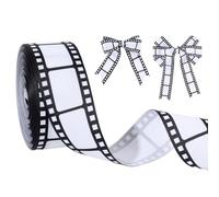 PH PandaHall Rotolo di pellicola da 18,2 m di larghezza, 3,8 cm di larghezza, in bianco e nero, con motivo cinematografico, decorazione a tema cinematografico, per feste a tema, confezioni regalo