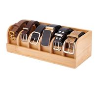 PH PandaHall Scatola Organizzatore per Cintura In Bambù con 6 Divisore Robusta Vetrina In Legno per Cinture Da Uomo e Da Donna Versatile Porta Cintura Contenitore per Cintura Portaoggetti Da Parete