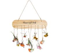 PH PandaHall Stendibiancheria da parete in legno di pino essiccato con 12 fori, per piante e fiori, con spago di iuta da 10 m, per casa, cucina, erba da strega, decorazione artistica da parete