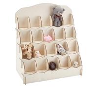 PH PandaHall Supporto per carte di credito a 4 ripiani, 20 ripiani, in legno, portatile, per bancone del negozio Vendo