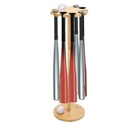 PH PandaHall Supporto per Mazza da Baseball in Legno Massello Espositore per Mazze da Baseball in Legno Massello Naturale Organizer per Riporre 10 Mazza per Casa Garage Sport
