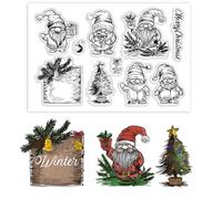 PH PandaHall Timbri Trasparenti Natale Timbri in Gomma Natale, Timbri Trasparenti in Silicone Albero di Natale per Album di Giornale Carte Scrapbooking Artigianale Fai Da Te