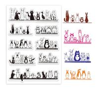 PH PandaHall Timbro Trasparente per Gatti, Timbro In Silicone Animale Pinguino Coniglio Timbro In Gomma Trasparente per Realizzare Cartoline, Album Fotografici per Creazioni In Carta Primavera Estate