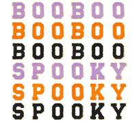PH PandaHall Toppe autoadesive con scritta "Boo Spooky", 36 pezzi, 3 colori, per Halloween, lettere glitterate, ricamate, per abbigliamento, giacche, zaini, cappelli, accessori per la riparazione di