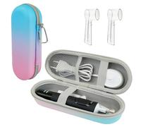 Ph Pro Heat Custodia Porta Spazzolino Elettrico da Viaggio Blu e Rosa. | Compatibile per Oral B, Con 2 copritestine inclusi, Astuccio Spazzolini e Dentifricio.