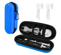 Ph Pro Heat Custodia Porta Spazzolino Elettrico da Viaggio Compatibile per Oral B - Astuccio Spazzolini e Dentifricio con 2 Custodie per Testina. (Azul)