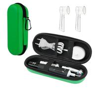 Ph Pro Heat Custodia Porta Spazzolino Elettrico da Viaggio Verde. | Compatibile per Oral B, Con 2 copritestine inclusi, Astuccio Spazzolini e Dentifricio.
