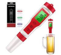 PH Reader per acqua, Water PH Tester | 4 su 1 metro Ph Accuratezza alta | Strumento di test del sensore EC, misuratore di temperatura per acqua domestica, acquari, piscine