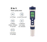 Ph Tester, Tds Meter for Water Quality Test, 5 In 1 Salinity, Ph, Tds, Ec, And Temperature Meter, High Accuracy Digital Water Test Kit for Drinking Wa