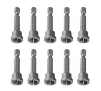 PH2 Drywall Screwdriver Bits 10 - Pack | 50mm Chrome Steel with Depth Stop | Auto - Limit Screw Depth for Plasterboard/Electric Drill/Cordless Tools