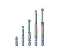 PH2 - Set di punte magnetiche per cacciavite in acciaio legato S6 trattato termicamente, punte seghettate antiscivolo per una migliore presa della vite e durata (5 pezzi, 50-150 mm)