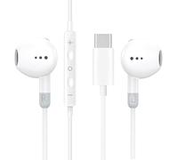 PH26 Auricolari cablati USB-C bianchi compatibili per OnePlus Nord 4, auricolari in-ear con microfono e controllo del volume, auricolari stereo HiFi