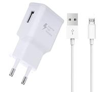 PH26 Caricabatterie Rapido 3A + Cavo USB per Wiko Robby - Caricabatterie ultra potente 3A con cavo Micro USB - Trasferimento dati ultra rapido